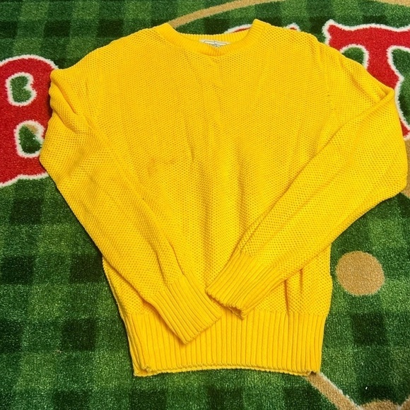American Eagle Men's Knit Sweater Medium Gold Long Sleeve Pullover USA - Picture 1 of 4